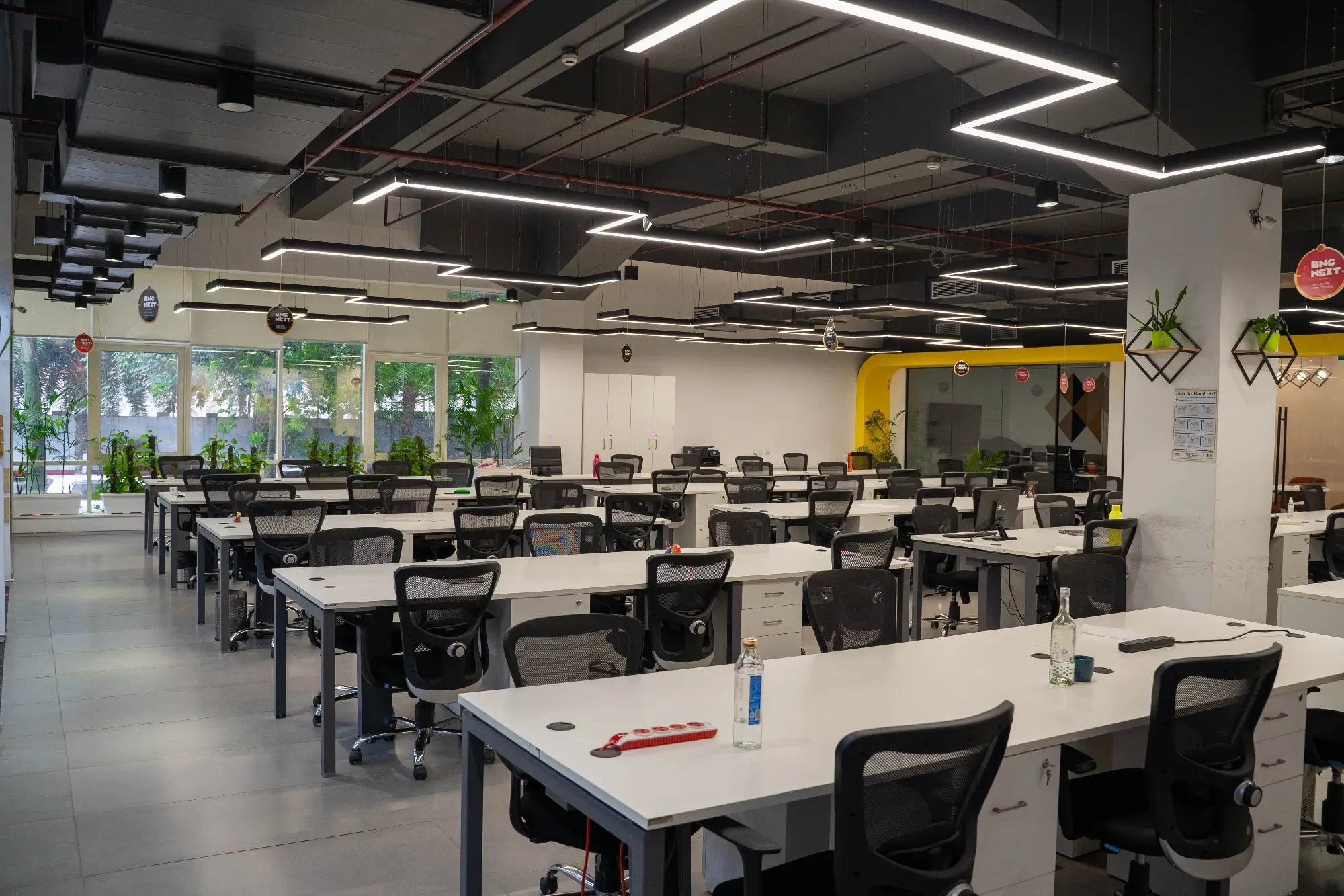 A completed Orange Offices workspace with collaborative seating