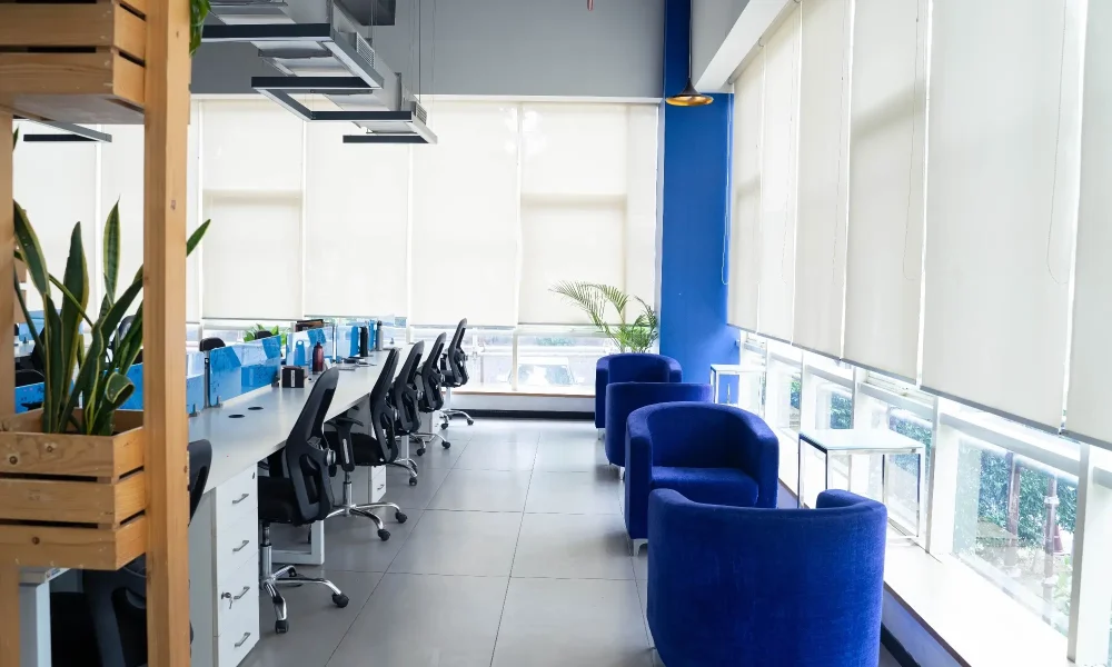 Completed Orange Offices workplace view 1