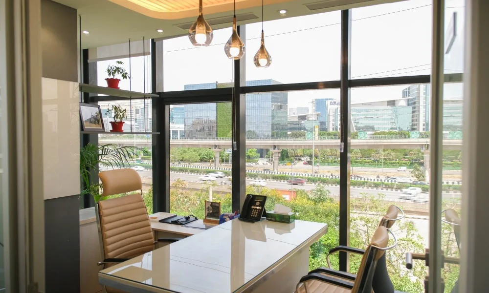 Completed Orange Offices workplace view 4